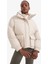 Fit Su Geçirmez Oversize Fit Geniş Kalıp Dik Yaka Fermuarlı Çıtçıtlı Cepli Şişme Mont E9266AX25WN 3