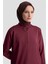 Fermuar Detaylı Triko Tunik 25KTD4113 Bordo 2