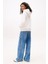 Kadın Regular Fit Kapüşonlu Kanguru Cepli Sweatshirt - Krem 3