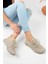 Nude Unisex Triko Sneaker 4555 Ortopedik Tabanlı Bej Günlük Ayakkabı Modelleri 5