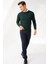 Erkek Basic Sıfır Yaka Ince Triko Kazak Yeşil 3