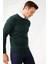 Erkek Basic Sıfır Yaka Ince Triko Kazak Yeşil 5