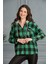 Kadın Çok Renkli Yeşil Oduncu Oversize Ceket Gömlek 5
