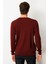 Erkek Sıfır Yaka Çelik Örgü Yün Kazak Bordo 3