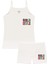 Kız Çocuk Atlet Boxer Likralı Ekru Girls Rule (%96 Pamuk - %4 Elastan) 1