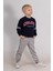 Erkek Çocuk 3 Iplik Sweatshirt & Gri Eşofman Altı 2’li Takım – Spor Günlük Kombin 4073 Lacivert 4