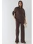 Kadın Modal Touch Fermuarlı Kapşonlu Sweatshirt Brown 5