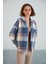 Kadın Çok Renkli Soft Mavi Oduncu Oversize Ceket Gömlek 2
