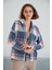Kadın Çok Renkli Soft Mavi Oduncu Oversize Ceket Gömlek 5