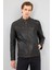 Leonard Erkek Kahverengi Vintage Slim-Fit Deri Ceket 25WGF6582VD 11