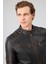 Leonard Erkek Kahverengi Vintage Slim-Fit Deri Ceket 25WGF6582VD 17