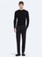 Siyah Dokuma Regular Fit Smart Casual Pamuk Karışımlı Pantolon 1