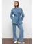 Apolet Detaylı Tunik Pantolon Denim Takım Mavi 9381-TK 1