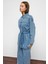 Apolet Detaylı Tunik Pantolon Denim Takım Mavi 9381-TK 5