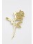 Çelik Gül Broş - Altın 2