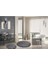 2li Yuvarlak Post Peluş Banyo Paspası Tak Kaymaz Taban Klozet Antrasit 100X100 60X60 1