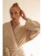 Shadow %100 Pamuk Kadın Bornoz Bej 3