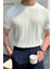 Beyaz Erkek Yuvarlak Yaka Kısa Kollu Tişört %50 Pamuk %50 Akrilik Günlük Kullanım İçin 6