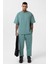 Paça Lastikli Basic Oversize Eşofman Takımı Mint 1