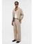 Basic Oversize Keten Takım Bej 2