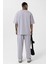 Paça Lastikli Basic Oversize Eşofman Takımı Boyama Gri 3