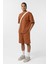 Basic Oversize Şort Takım Camel 2