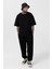Paça Lastikli Basic Oversize Eşofman Takımı Siyah 3