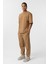 Paça Lastikli Basic Oversize Eşofman Takımı Camel 3