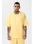 Paça Lastikli Basic Oversize Eşofman Takımı Sarı 4