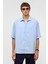 Basic Oversize Kısa Kollu Modal Gömlek Bebe Mavi 2