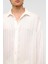 Oversize Uzun Kollu Modal Kumaş Gömlek Beyaz 5