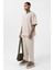 Paça Lastikli Basic Oversize Eşofman Takımı Bej 2