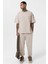 Paça Lastikli Basic Oversize Eşofman Takımı Bej 3