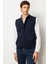 Erkek Hakim Yaka Çelik Örgü Yün Yelek K.lacivert 3