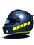 Extreme Şerit Tasarımlı Floresan Sarı Motosiklet Kask Sticker 1