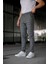 Erkek Slim Fit Gri Ekoseli Kumaş Pantolon %65 Polyester %32 Viskon 32 Beden 6