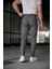 Erkek Slim Fit Gri Ekoseli Kumaş Pantolon %65 Polyester %32 Viskon 32 Beden 8