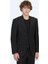Siyah Düz Slim Fit Yün Karışımlı Takım Elbise 1