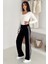 Kadın Çizgili Bağcıklı Bol Paça Eşofman Altı & Pantolon – Sportif & Günlük Konfor 1