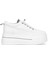 25K313 Kadın Hakiki Deri Klasik Sneaker Beyaz - Gri 1
