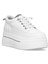25K313 Kadın Hakiki Deri Klasik Sneaker Beyaz - Gri 2