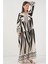 Kadın BDART Düğmeli V-Yaka Çiçek Desenli Maxi Elbise Grey 4