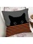 Hidden Paws Orange Gri Zemin Turuncu Siyah Çizgili Kedi Desenli Dekoratif Kırlent Kılıfı 50X50 cm 2