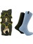 Yün Karışımlı Çorap İngiliz Anahtarı Temalı Paket | 2 Çift | 41-46 Numara İş Çorabı Mavi Yeşil 1