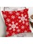 Noel Snowflake Kırmızı Kar Taneli Yılbaşı Dekoratif Kırlent Kılıfı 50X50 cm Polyester Raşel 2