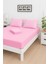 Mirava Premium %100 Pamuk Penye Lastikli Tek Kişilik Çarşaf Takımı (1 Yastık Kılıfı Dahil) Pembe 100X200CM 4
