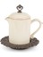 Stonewr Sauce Jar W/ Metal Bse 1