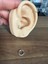 Cerrahi Çelik Taşlı, Kilitli Halka Piercing -Tragus,rook,helix,helix Foward,burun-Çap 6mm-1 Adet 2