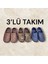 Kadın Ev Terlik ( 3lü Set ) Halı Terliği Zenne Gezer Gondol Kadın Terlik 5