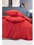 Kırmızı Çizgili Saten Tek Kişilik Nevresim Takımı Çarşafı Lastikli 3